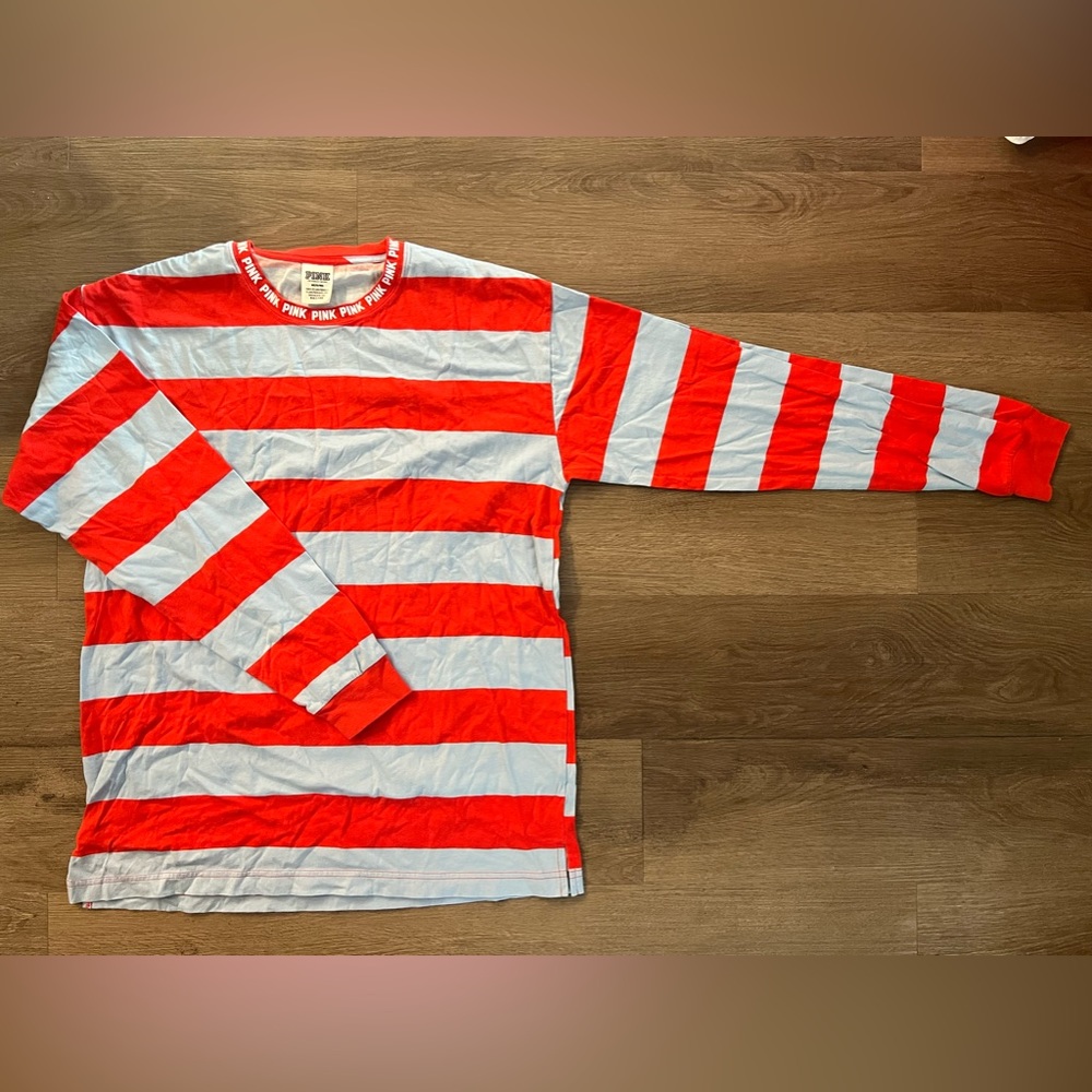 Pink Victoria’s secret stripy lounge shirt